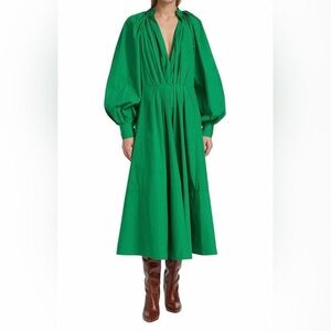 GUC Co Collection- Green Pleated Cotton Dress. Size XS